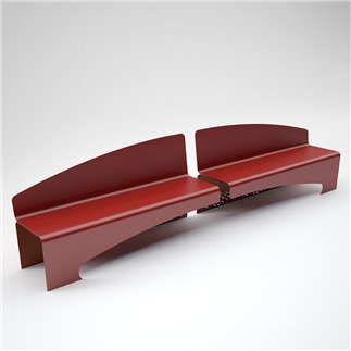 Painted-Steel Bench with Backrest - Eclissi | IsaProject