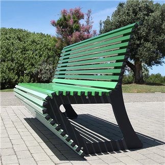 Steel Bench with High Backrest - Elodie | IsaProject