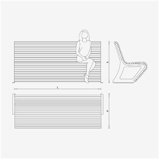 Steel Bench with High Backrest - Elodie | IsaProject