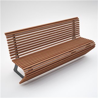 Woodden Bench with High Backrest - Elodie | IsaProject