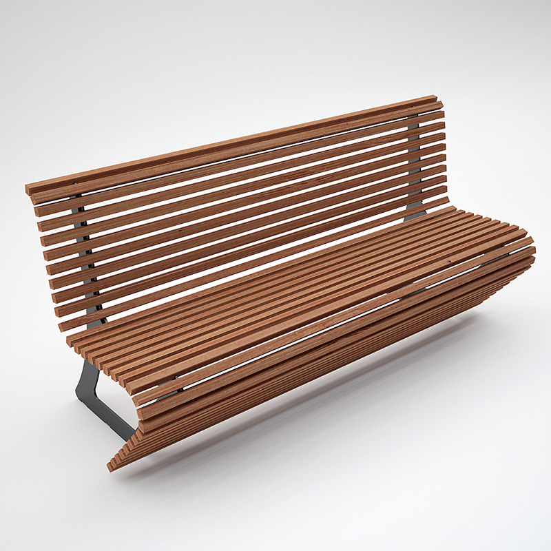 Woodden Bench with High Backrest - Elodie | IsaProject