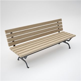 Steel and Woodden Bench - Retro | IsaProject