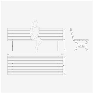 Steel and Woodden Bench - Retro | IsaProject