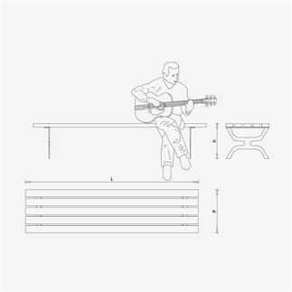 Panchina in Legno e Acciaio - Retrò | IsaProject