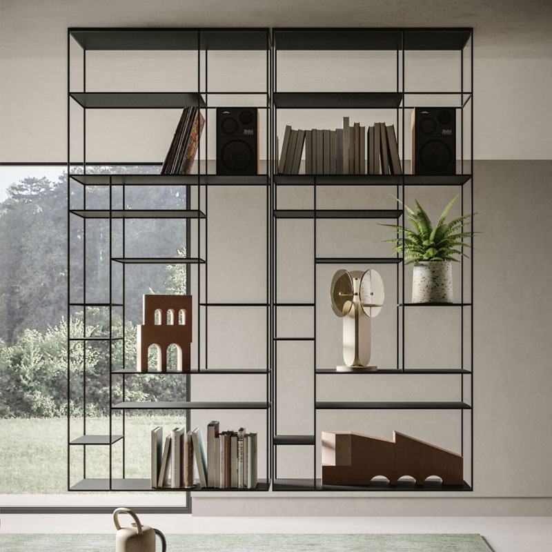 Modern Suspended Metal Bookcase - Levia Air | Ronda Design