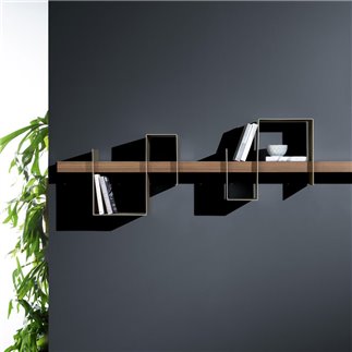 Wooden Shelf with Metal Inserts - Ago e Filo | IsaProject