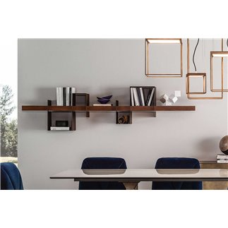 Wooden Shelf with Metal Inserts - Ago e Filo | Ronda Design