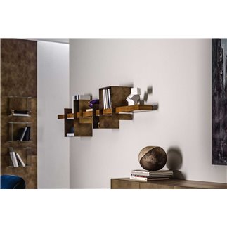 Wooden Shelf with Metal Inserts - Ago e Filo | Ronda Design