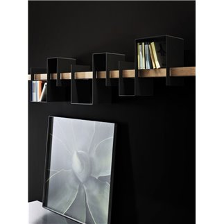 Wooden Shelf with Metal Inserts - Ago e Filo | Ronda Design