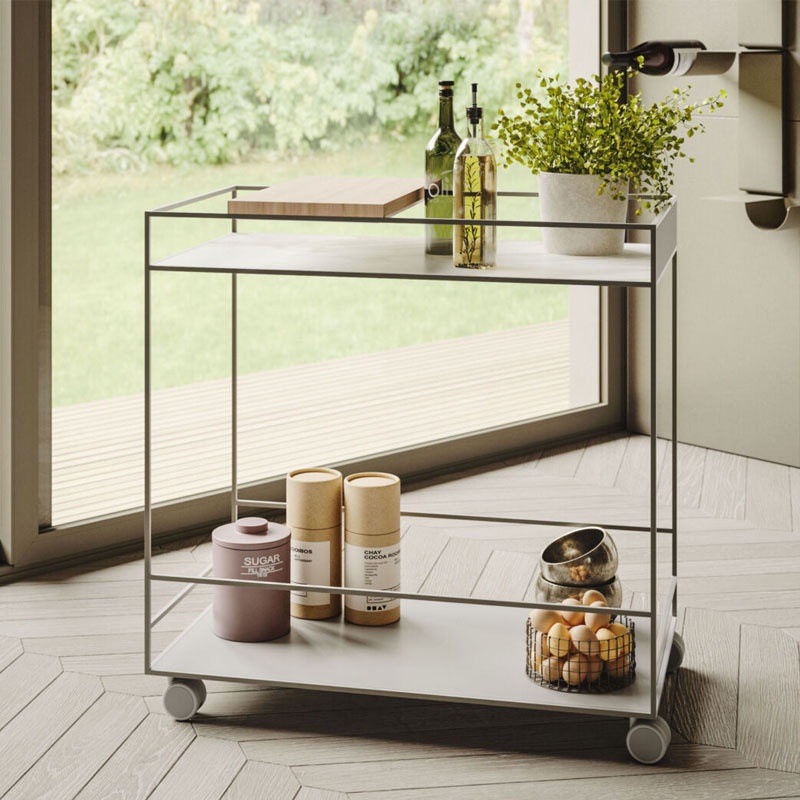 Elegant Metal and Ceramic Food Trolley - Spot | Ronda