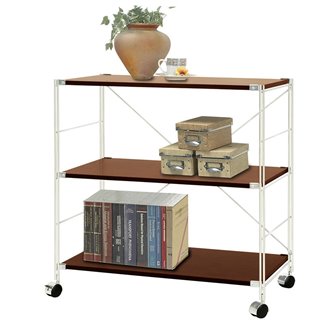 Steel and Wenge Bookcase with Wheels | Isarreda
