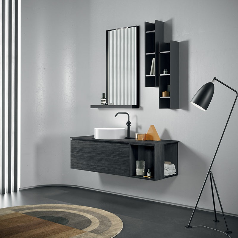 Bathroom Composition with Metal Mirror - Yang 02 | Ardeco