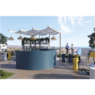 Outdoor Curved Bar Counter - Hangar 60 | Lyxo