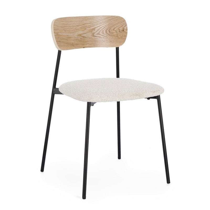 Chair with Oak Backrest - Genevieve | Bizzotto