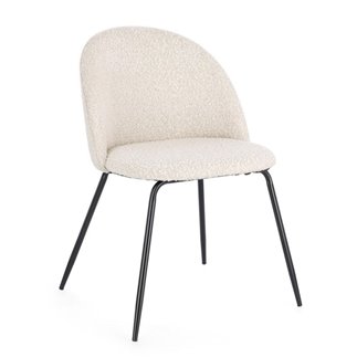 Bouclè Effect Chair with Steel Legs - Tanya | Bizzotto