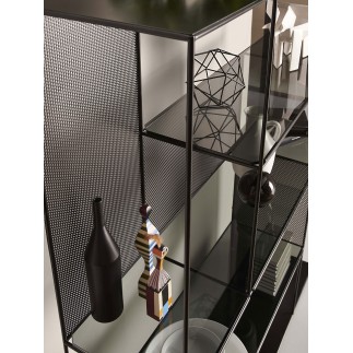 Metal Bookcase with Glass Shelves - Sarabi | Meme Design