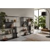 Metal Bookcase with Glass Shelves - Sarabi