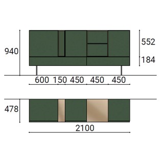 Design Cupboard with Day Compartment - Modulo | Orme Design