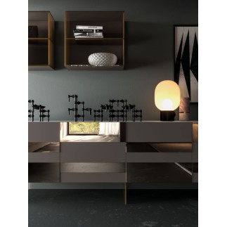 Sideboard with Doors with Bronzed Mirror - Stripe | Orme Design