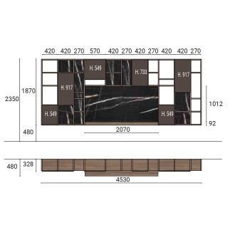 Bookshelf Composition with TV Compartment - Day 33 | Orme Design