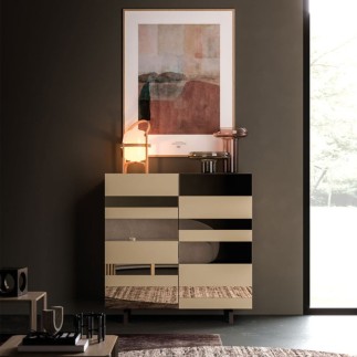 Madia Moderna con Specchio Bronzato - Stripe | Orme Design