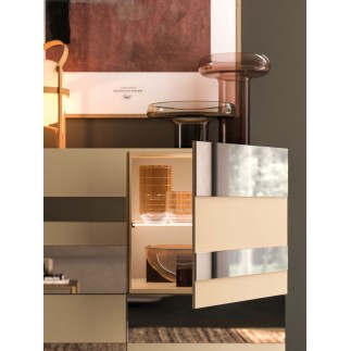 Modern Cupboard with Bronzed Mirror inserts - Vitro