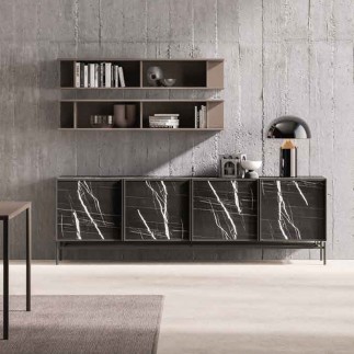 Credenza di Design con Ante Effetto Marmo - Glass | Orme Design