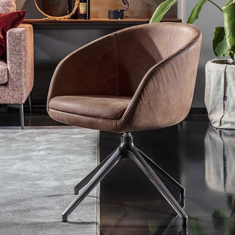 Swivel Fabric or Leather Armchair - Iris | FlexStyle