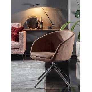 Swivel Fabric or Leather Armchair - Iris