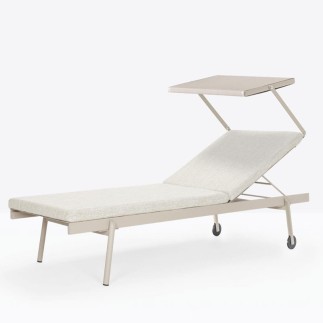 Sun Lounger with Sunshade - Rail | Pedrali