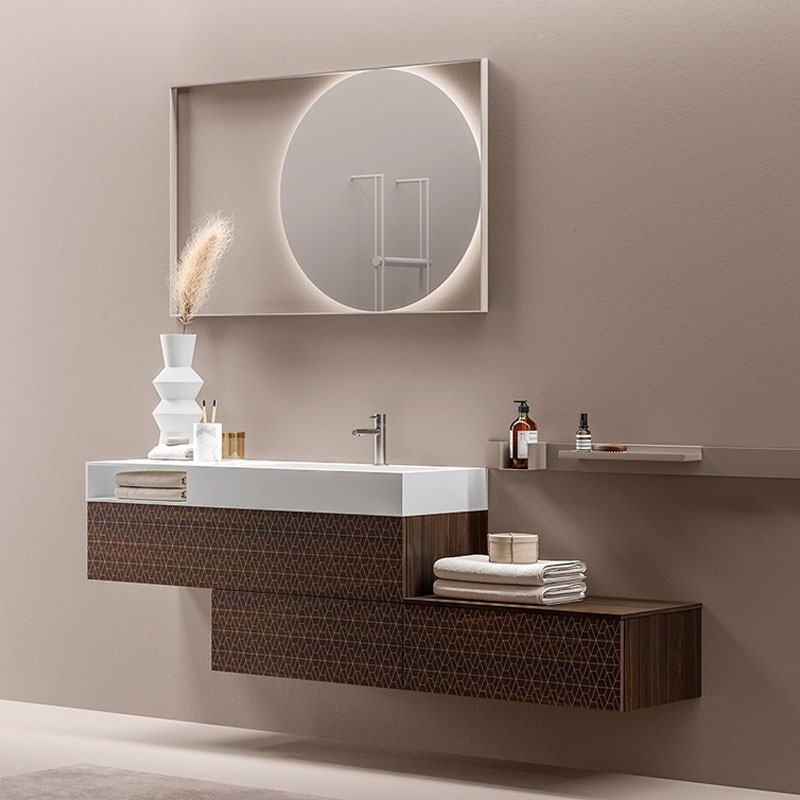 Bathroom Composition with Suspended Bases - Vintage 02 | Ardeco