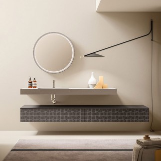 Mobile Bagno di Design con Specchio Rotondo - Vintage 10 | Ardeco