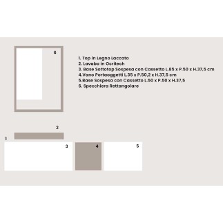 Bathroom Composition with Open Compoartment - Vintage 11 | Ardeco