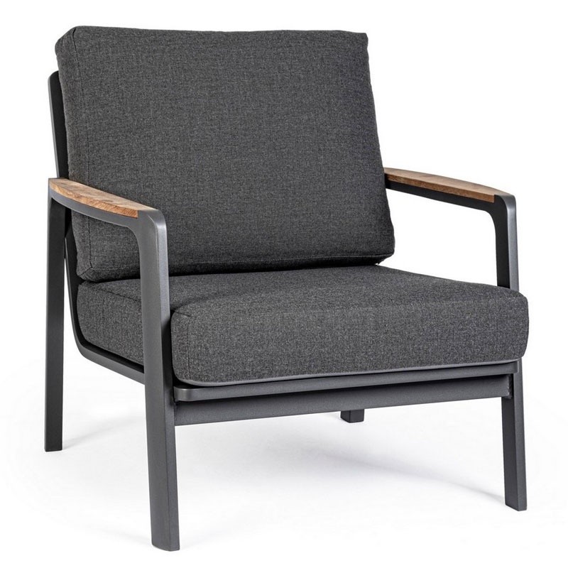 Outdoor Armchair with Wooden Armrests - Jalisco | Bizzotto