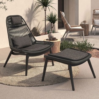 Poltroncina Lounge da Esterno con Poggiapiedi - Como
