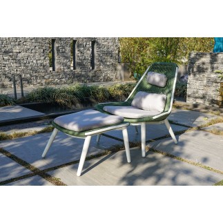 Outdoor Lounge Armchair with Footrest - Como