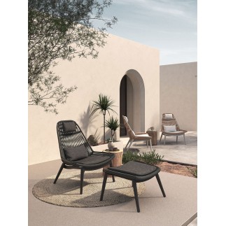 Outdoor Lounge Armchair with Footrest - Como | Grattoni