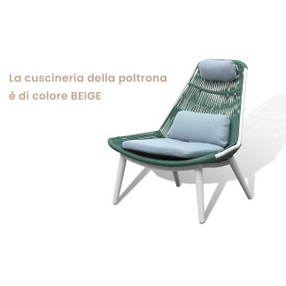 Outdoor Lounge Armchair with Footrest - Como | Grattoni