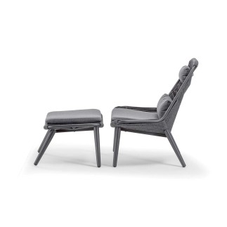 Outdoor Lounge Armchair with Footrest - Como | Grattoni