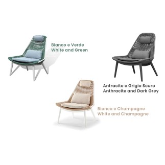 Outdoor Lounge Armchair with Footrest - Como | Grattoni