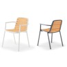 Aluminium and Teak Wood Armchair - Nida