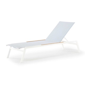 Stackable Sundeb with Teak Armrests - Alpha | Grattoni