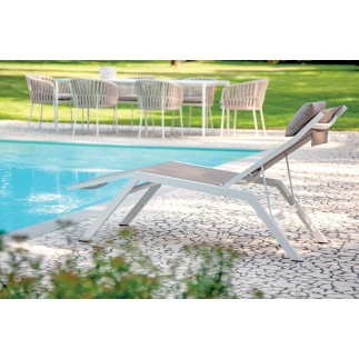 Outdoor Sun Bed with Headrest - Acapulco | Grattoni