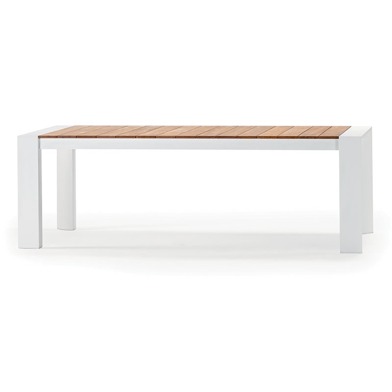 Extending Table in Aluminium and Wood - Top | Grattoni