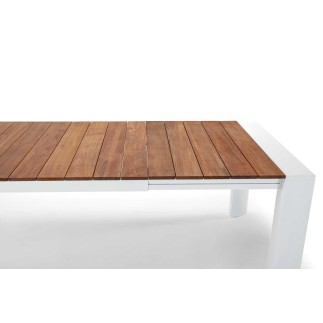 Extending Table in Aluminium and Wood - Top | Grattoni