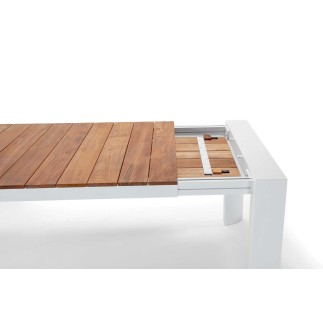 Extending Table in Aluminium and Wood - Top | Grattoni