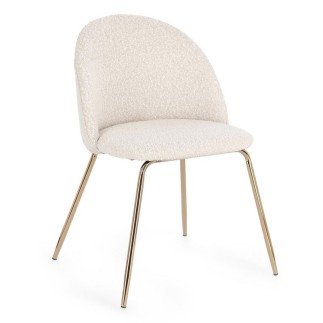 Bouclè Effect Chair with Steel Legs - Tanya