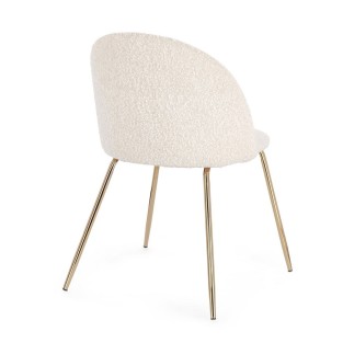 Bouclè Effect Chair with Steel Legs - Tanya | Bizzotto