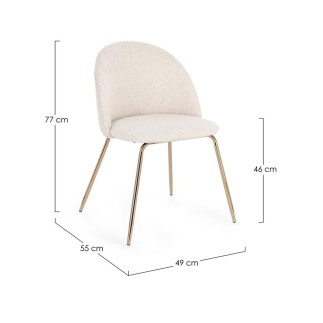 Bouclè Effect Chair with Steel Legs - Tanya | Bizzotto