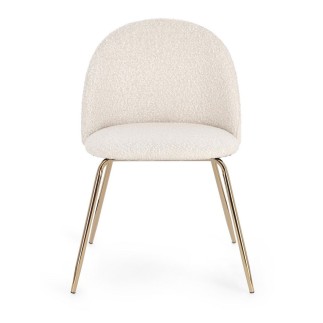 Bouclè Effect Chair with Steel Legs - Tanya | Bizzotto